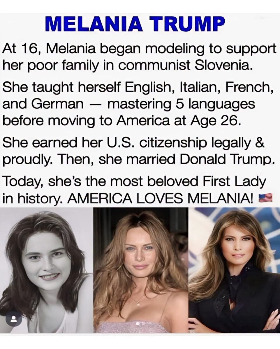 sarahtexe's tweet photo. Melania's story is truly inspiring👏🏾🇺🇸 https://t.co/fZ4LXSVn2U