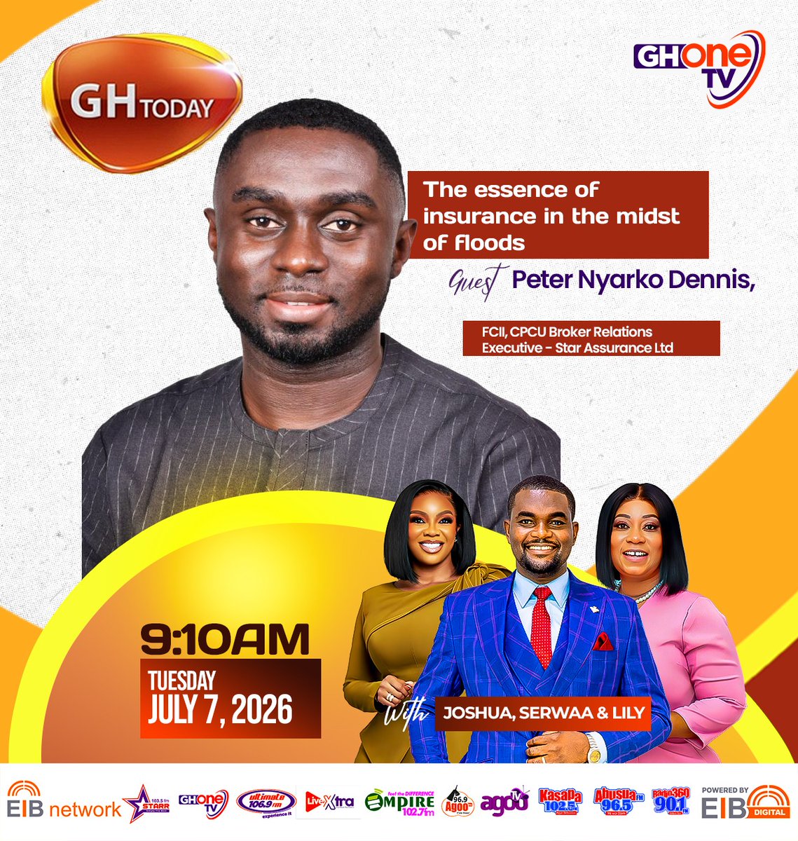 ghonetv's tweet photo. The essence of insurance in the midst of floods, tomorrow on #GHToday...
#GHOneNews #EIBNetwork
#GHOneTV #NewsAlert https://t.co/THb2JjzyCe