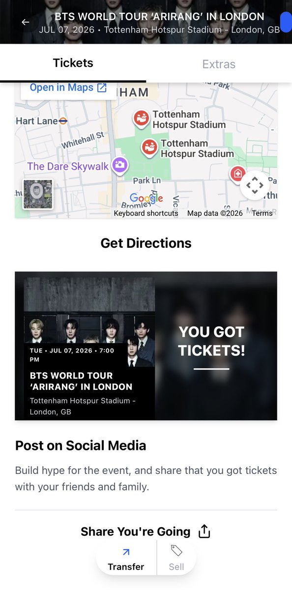 LariaL0's tweet photo. Hey!

wts my 3x tickets for BTS WORLD TOUR 'ARIRANG' IN LONDON for tomorrow at Tottenham Hotspur Stadium - London, GB

- Tue, Jul 07, n2
- Lower Level
- Section 111, Row 13 + All seats are together 
- Willing to provide proofs ofc!
- Can let go below fv

- Dm/responds in regard https://t.co/fu7bP4nBtS
