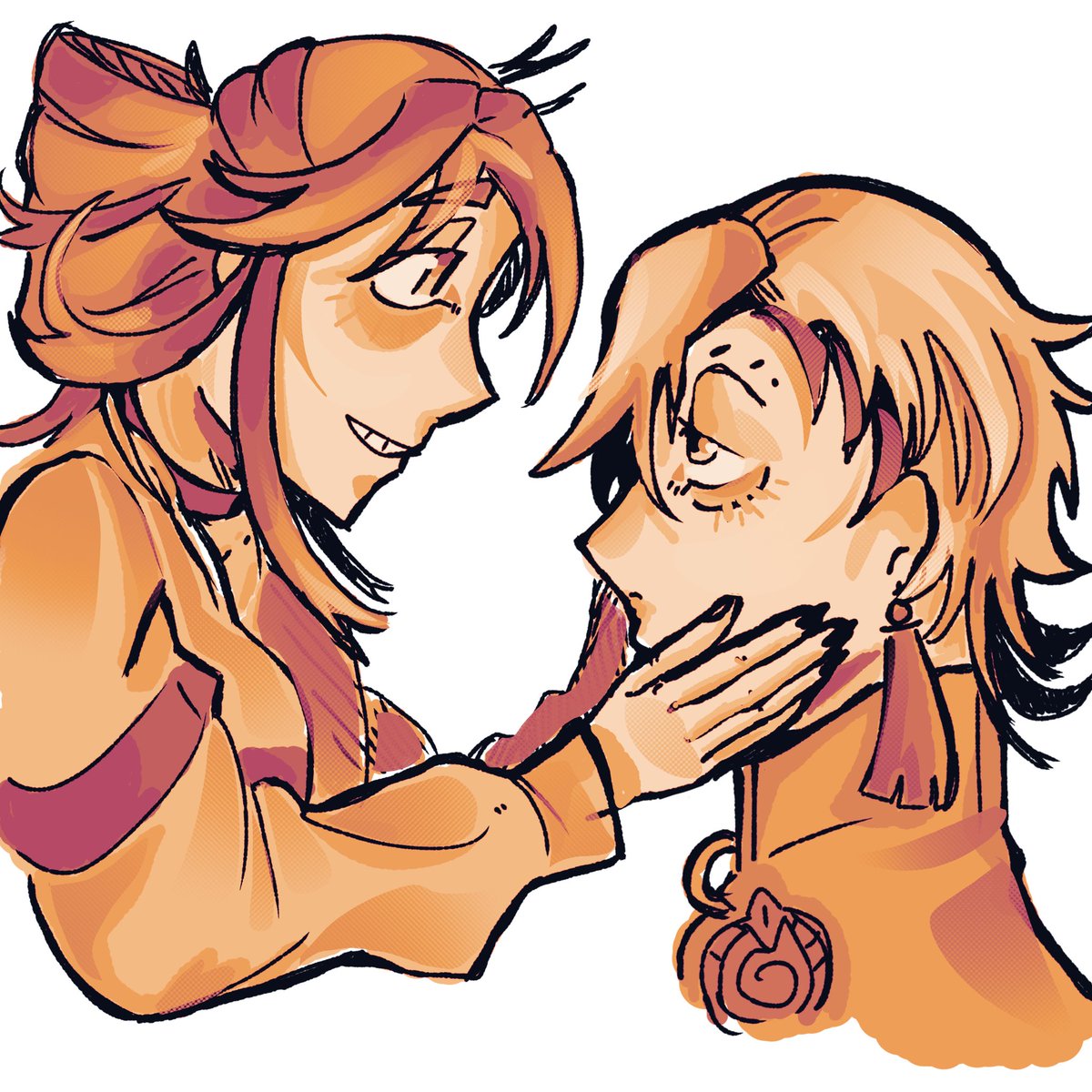 Valenlure's tweet photo. These crickets be chirping up a storm in my cupboard I hate them I hate them so much, zanka and riyo. #zanka #riyo #fanart #gachiakutaanime https://t.co/AkWjOZi2GY