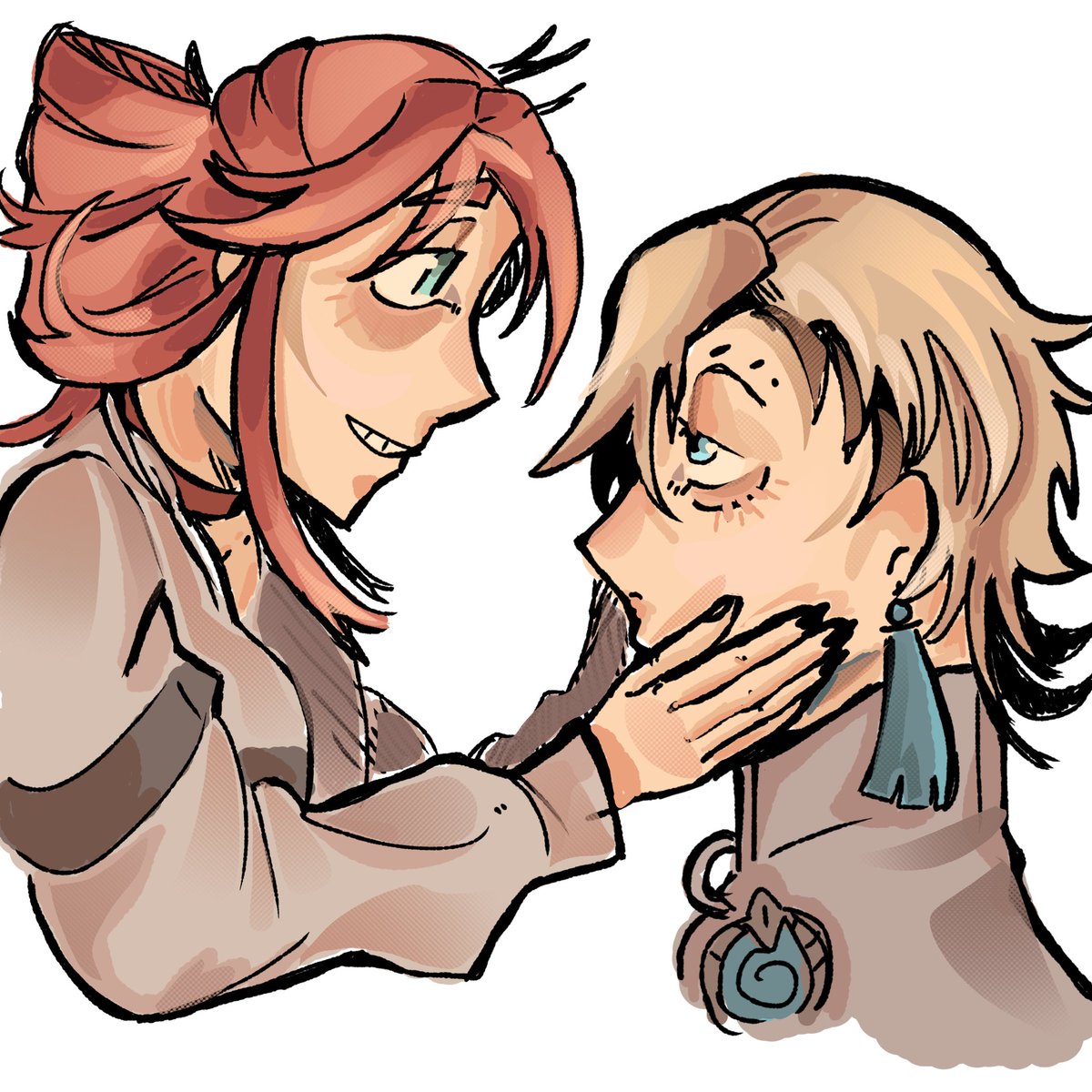 Valenlure's tweet photo. These crickets be chirping up a storm in my cupboard I hate them I hate them so much, zanka and riyo. #zanka #riyo #fanart #gachiakutaanime https://t.co/AkWjOZi2GY