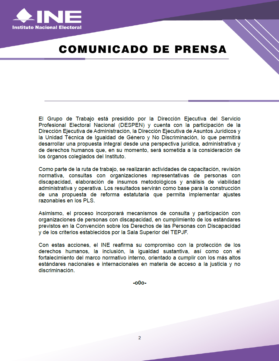 INEMexico's tweet photo. #BoletínINE 📄 | El INE impulsa reforma al Estatuto del Servicio Profesional Electoral Nacional y del Personal de la Rama Administrativa para garantizar inclusión y ajustes razonables en los Procedimientos Laborales Sancionadores.

🔗 Más Información en el siguiente enlace 👇

https://t.co/mnbailAvbD