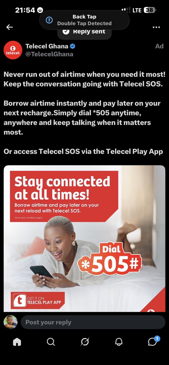 dongperprosper2's tweet photo. @TelecelGhana This is a screenshot evidence to proof. Check the network bars it is completely off leaving only Mtn https://t.co/JqpukBjZpb