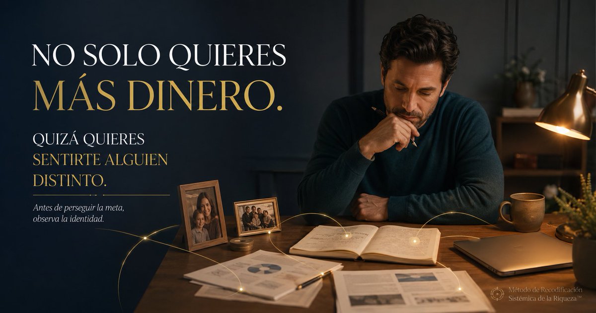 vlogAdrianMacia's tweet photo. 🌳 Una meta económica no siempre carga solo una cantidad.

A veces carga una identidad.

“Quiero ganar más”
puede significar:
“Quiero sentirme capaz.”

“Quiero vender más”
puede significar:
“Quiero sentir que mi trabajo vale.”

“Quiero dejar de depender”
puede significar:
“Quiero sentir que ya no soy vulnerable.”

Desde afuera, parece dinero.

Pero por dentro, muchas veces es identidad.

🔍 Quizá la pregunta no sea solo:

¿Qué quiero lograr?

Quizá también sea:

¿Quién creo que voy a ser si lo consigo?

🧭 Nuevo artículo:
Identidad del deseo

[PEGA AQUÍ EL LINK]