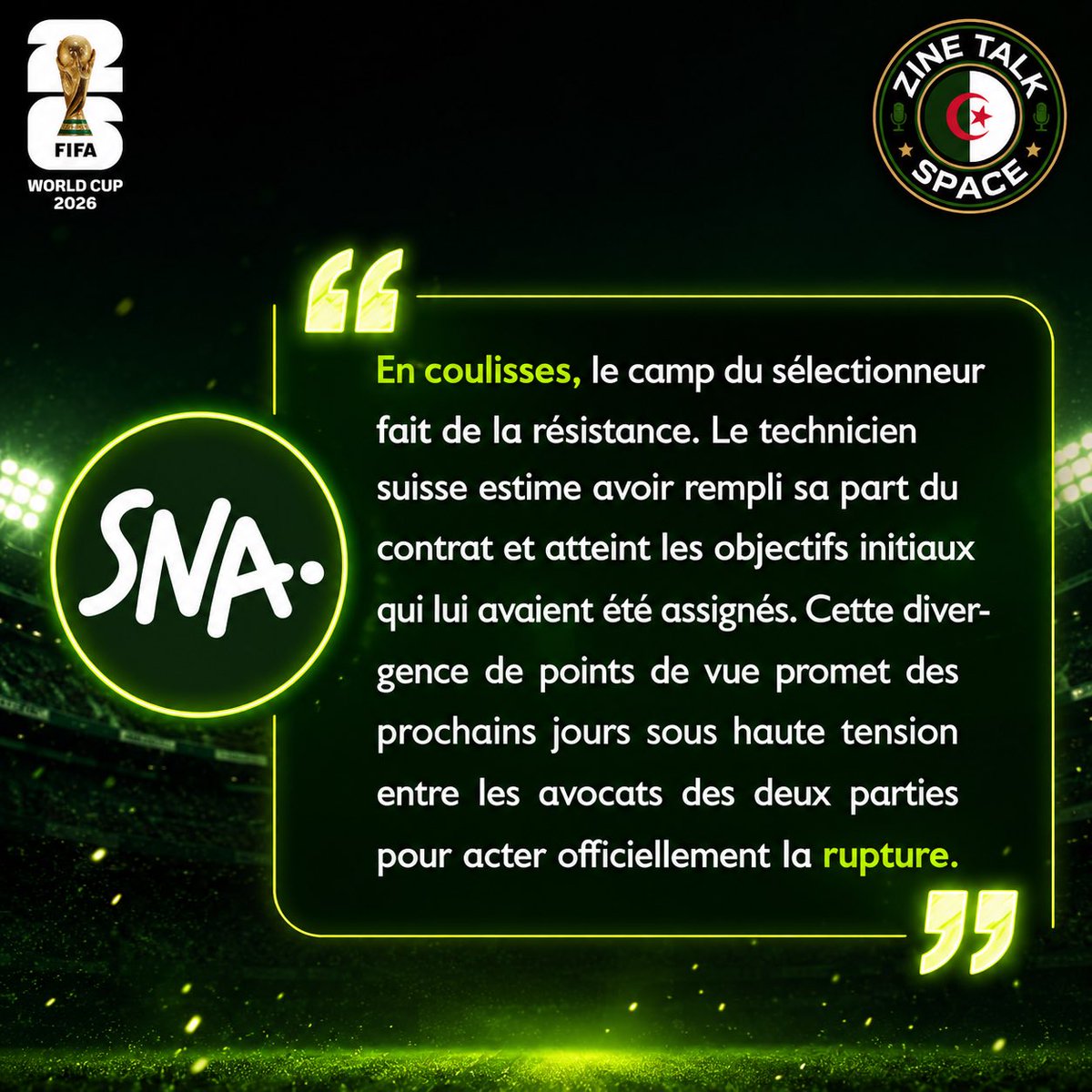 zinetalk's tweet photo. ❌👇🇩🇿

La FAF est dans une impasse. Sadi voulait précipiter l’arrivée d’un coach sauf que le cas Petkovic n’est pas réglé. 

Le Suisse fait de la résistance

Résiliation avec salaire de 3 ou 6 mois ? Des mensonges. 

Il y’a un tout un écosystème à réformer avant de parler foot. https://t.co/rrkdRGKokx