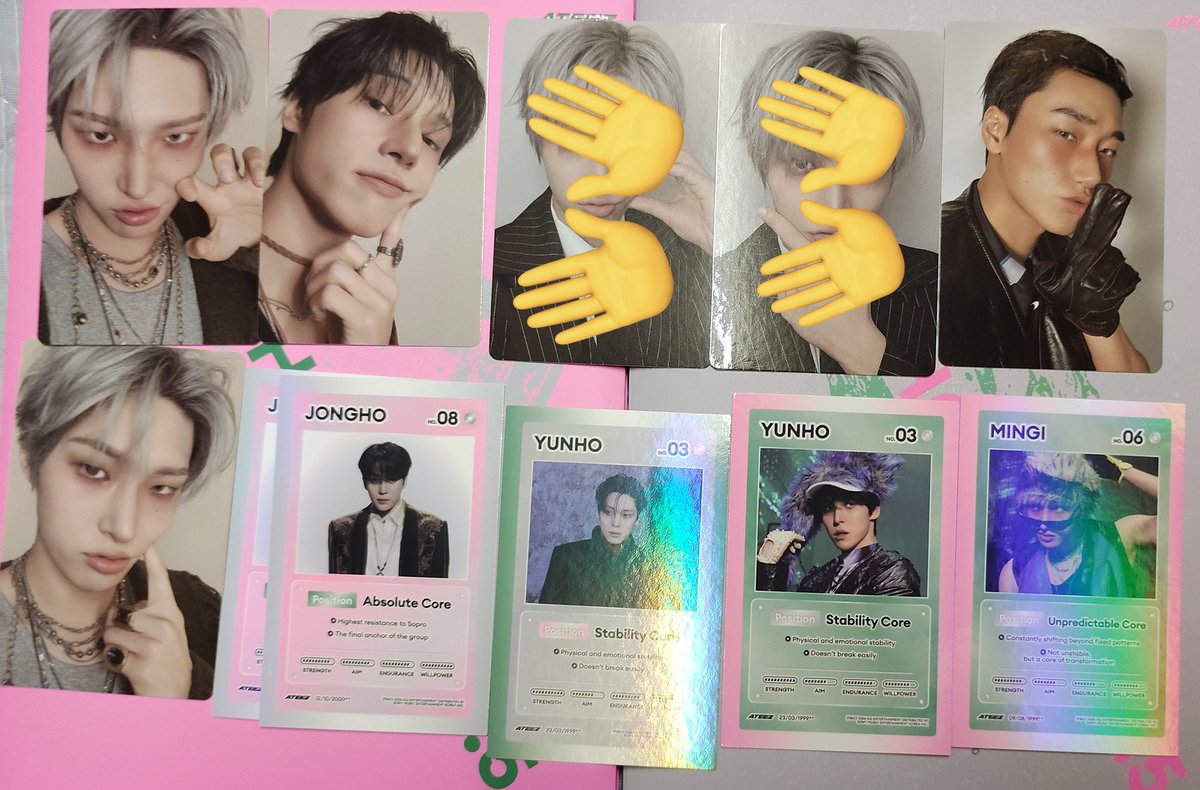lighte95_pic's tweet photo. ATEEZ golden hour part.5 トレカ
封入 店舗特典 タワレコ FC applemusic ラキロト 交換

譲: ユノ サン ミンギ ウヨン ジョンホ
applemusic ヨウズ
求: 同種 ホンジュン ソンファ
特典トレカは同種は求めておりません

ペンミ会場手渡し 又は 郵送交換
お気軽にお声がけください🙇‍♀️ https://t.co/9nozyKGZxk