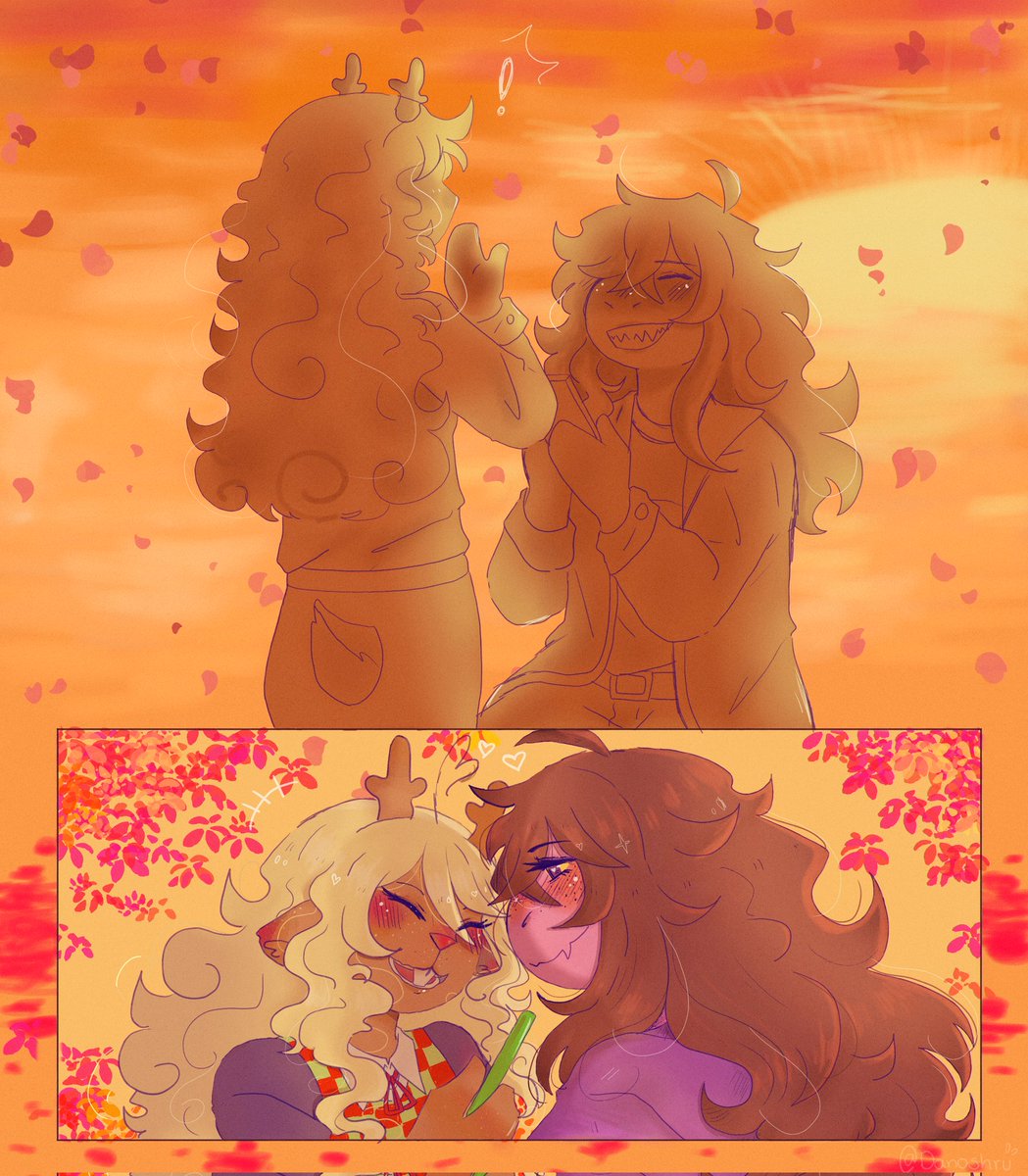 Danoshru's tweet photo. Sunset confessions ☀️
#deltarune #suselle https://t.co/yGA7T435r5
