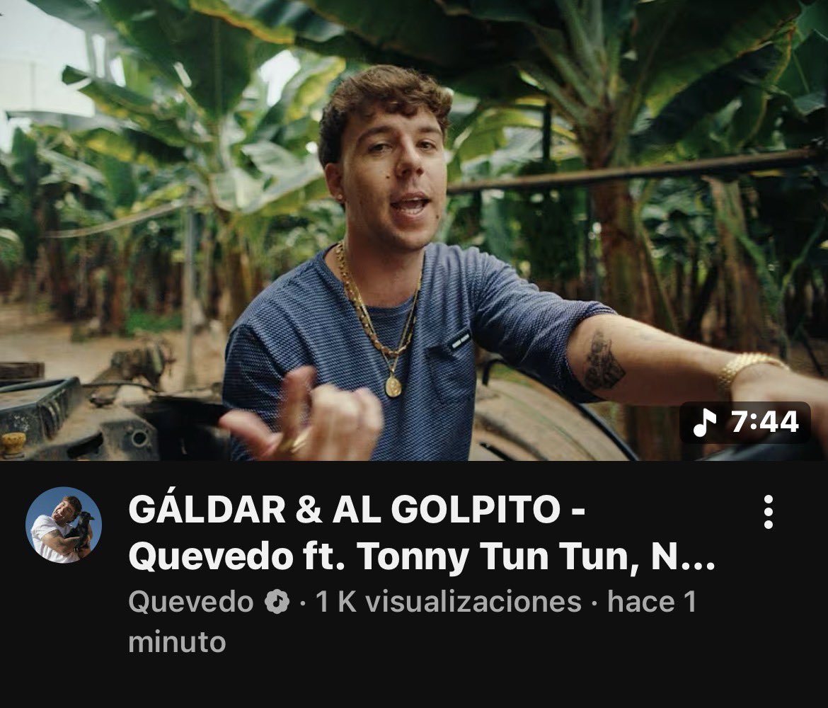 puteriourbano's tweet photo. Quevedo no rompe la tradición de los días 7.

Tenemos videoclip de GÁLDAR &amp; AL GOLPITO, dos en uno. https://t.co/KzOSiHfqz4