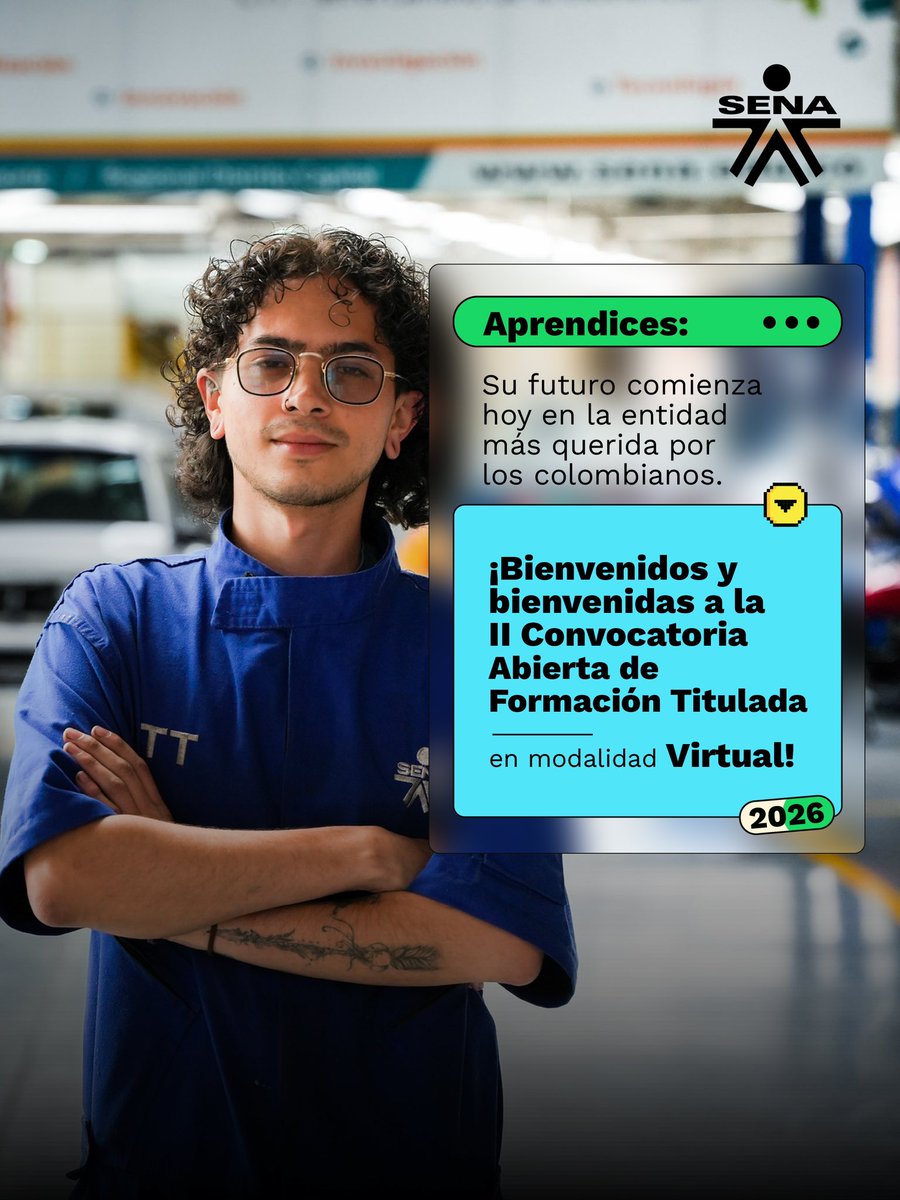 SENAComunica's tweet photo. 🎉 ¡Bienvenidos al SENA! 💚

Hoy comienza una nueva etapa llena de aprendizajes, retos y oportunidades para transformar su talento en conocimiento.

¡Este es el momento de aprender, crecer y dejar huella! #EstudiaEnElSENA 💻🤓 https://t.co/krF5HfBTuK