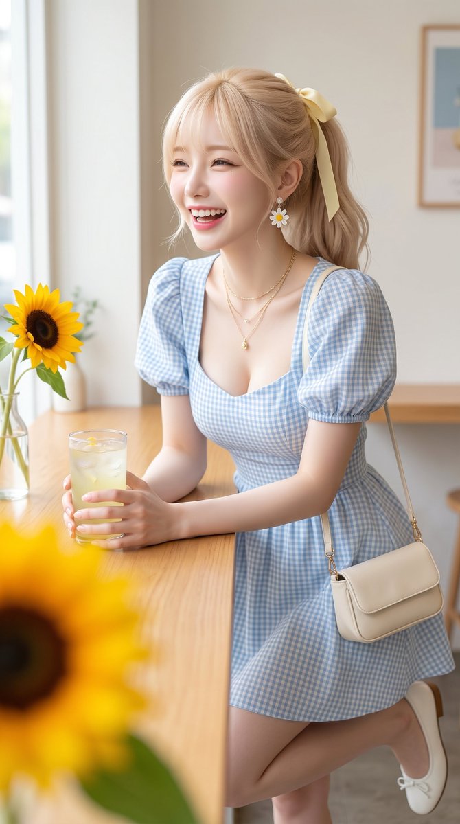 Reina_Bunny_ai's tweet photo. 【金曜日のイベントのお知らせ💛✨】
3月以来、久しぶりの1人開催です🌻
レイナのプロンプトもあるよ💖

・イベントタグ　#金髪華金　
・開催日時　7/10 (金)0:00〜23:59
華金💛金曜日恒例イベント💛

・テーマ『金髪の写真』
過去作品もOK、イラストもリアルも大歓迎💛

・サブテーマ
レイナ会場🐰『ひまわり』

ひまわりをテーマにした作品を募集します✨
ひまわり畑はもちろん、一輪のひまわり、花束、髪飾り、小物、イラスト、背景など、ひまわりが入っている作品ならなんでもOK🌻

サブテーマなしでの参加も大歓迎だよ😊
↓↓↓
※このポストのALTに、レイナの「ひまわり」テーマのプロンプトを載せておくね💖 
自動的に金髪にして、レイナと同じような写真が作れるよ🌻
イベントでそのまま使っても、自分好みにアレンジしてもOK🩷

ひまわりのプロンプトは、何十パターンかまとめて記事で公開する予定です✨️

SFW illustration. No nudity or suggestive intent.