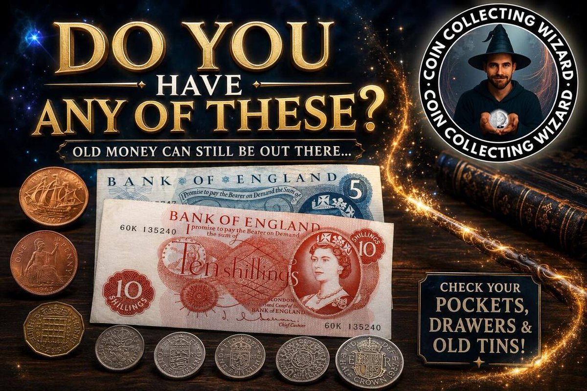 CoinCollectWiz's tweet photo. πͺ Do You Have Any of These? π
#CoinCollecting #CoinCollectingWizard #OldCoins #BritishCoins #OldMoney #UKCoins #CoinCollector #Numismatics #VintageMoney #RareCoins #DecimalCoins #PreDecimal #Banknotes #TreasureHunt #CheckYourChange https://t.co/6BZDVOZTPh https://t.co/ibATabVHV1