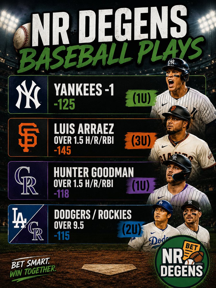 NRdegens's tweet photo. MLB free plays posted ⬇️ https://t.co/GZKqJ8GInq