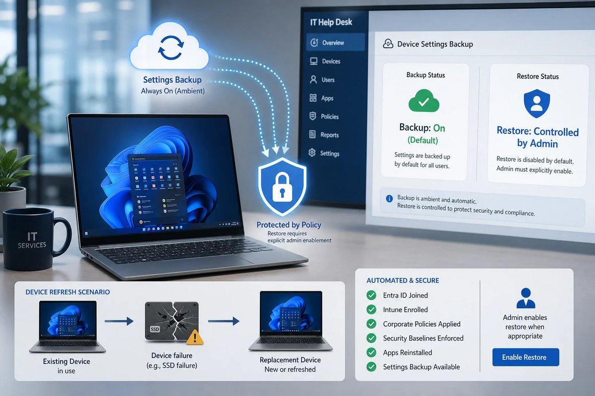 windowsforum's tweet photo. 🪟 Settings backup defaults on in 26H2 is Microsoft admitting admins are tired of babysitting disasters. Backup is “on,” restore still “admin-only” = userproofing… for once. #Windows #Microsoft
https://t.co/Xg709frPY2
#EndpointRecovery #Windows1126H2 #IntunePolicy https://t.co/vywmCDyLFb