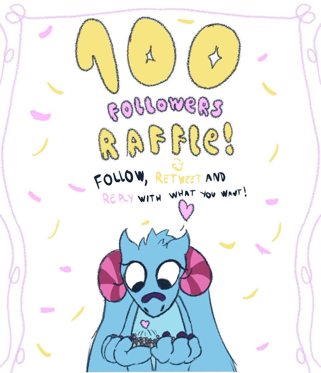 Powdy_Pow_Pow's tweet photo. To celebrate hitting 100 followers im opening up a #raffle ! All you need to do is Follow me, retweet and leave a comment detailing what you want! Winner will be choosen july 12th, my brithday! -w- Thank you so much for the support <3 #artraffle #art #digitalart #freeart https://t.co/Gkz4wxnPx9