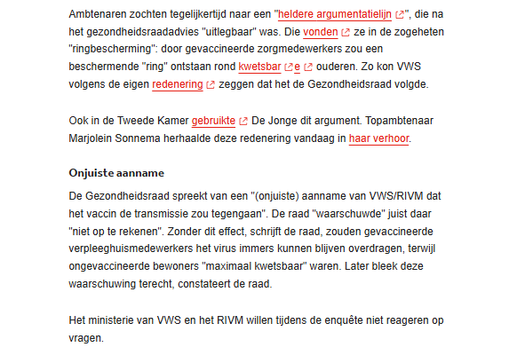 dancalegria's tweet photo. De Jonge wordt dadelijk zogenaamd hard aangepakt. Vandaag was al te zien dat het advies "Dansen met Jansen" bij de Jonge vandaan kwam en dat dat niet klopte met de adviezen. (Verhoor Marjolijn Sonnema)

Vandaag bij de NOS, de Jonge ging tegen het advies in van de gezondheidsraad! Hij wilde zorgpersoneel injecteren om ringbescherming te creeren, maar dat stoelt op transmissie reductie en dat was nog helemaal niet duidelijk.

Heerlijk als de instituten elkaar afvallen. De GR doet alsof zij altijd al kritisch waren. dit proberen zij te bewijzen via een transcriptie van een bespreking van 23 dec 2020. https://t.co/EzGIkF653g

Dat lijkt heel stoer, maar waarom konden we dat dan niet in het advies terug lezen? Want dat is wat de GR nu claimt.

Er lijken een paar dinegn door elkaar te lopen. In mei 2021 komt de GR alsnog met een advies over transmissie, terwijl er dan ook geen bewijs is dat het daar tegen helpt (spoiler alert, dat bewijs zal er ook nooit komen)
https://t.co/IXFf8jCWUy

Zie volgende post