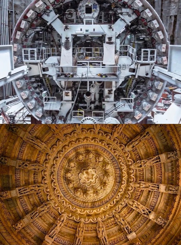 trainwalebhaiya's tweet photo. India's Largest Tunnel Boring Machine x Architectural Marvel of Konark Temple 🇮🇳 https://t.co/OLoG9YMyq2