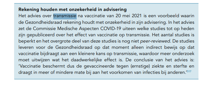 dancalegria's tweet photo. De Jonge wordt dadelijk zogenaamd hard aangepakt. Vandaag was al te zien dat het advies "Dansen met Jansen" bij de Jonge vandaan kwam en dat dat niet klopte met de adviezen. (Verhoor Marjolijn Sonnema)

Vandaag bij de NOS, de Jonge ging tegen het advies in van de gezondheidsraad! Hij wilde zorgpersoneel injecteren om ringbescherming te creeren, maar dat stoelt op transmissie reductie en dat was nog helemaal niet duidelijk.

Heerlijk als de instituten elkaar afvallen. De GR doet alsof zij altijd al kritisch waren. dit proberen zij te bewijzen via een transcriptie van een bespreking van 23 dec 2020. https://t.co/EzGIkF653g

Dat lijkt heel stoer, maar waarom konden we dat dan niet in het advies terug lezen? Want dat is wat de GR nu claimt.

Er lijken een paar dinegn door elkaar te lopen. In mei 2021 komt de GR alsnog met een advies over transmissie, terwijl er dan ook geen bewijs is dat het daar tegen helpt (spoiler alert, dat bewijs zal er ook nooit komen)
https://t.co/IXFf8jCWUy

Zie volgende post
