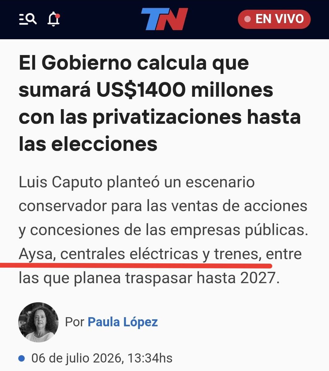 gabiestevezok's tweet photo. Van a regalar el agua, los trenes y las centrales eléctricas para ver si pueden ganar una elección. Se hizo en los 90 y  ya sabemos cómo terminó. No saben de dónde seguir manoteando los dólares que se van por sus políticas inviables y venden nuestras empresas estratégicas por migajas.