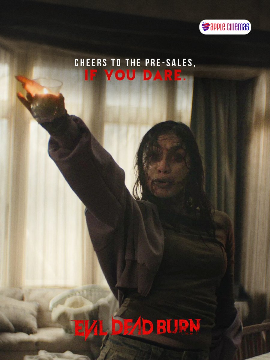 AppleCinemas's tweet photo. The first scream starts with a ticket. Pre-sales are now open at Apple Cinemas for Evil Dead Burn. Enter if you dare.

#bookingopen #evildeadburn https://t.co/xbhYwVome0