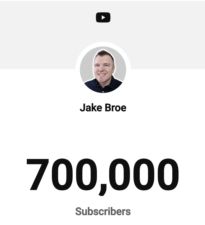 RealJakeBroe's tweet photo. Our YouTube community has grown to 700,000!  Thank you everyone for being amazing! https://t.co/nBIjMbM98M
