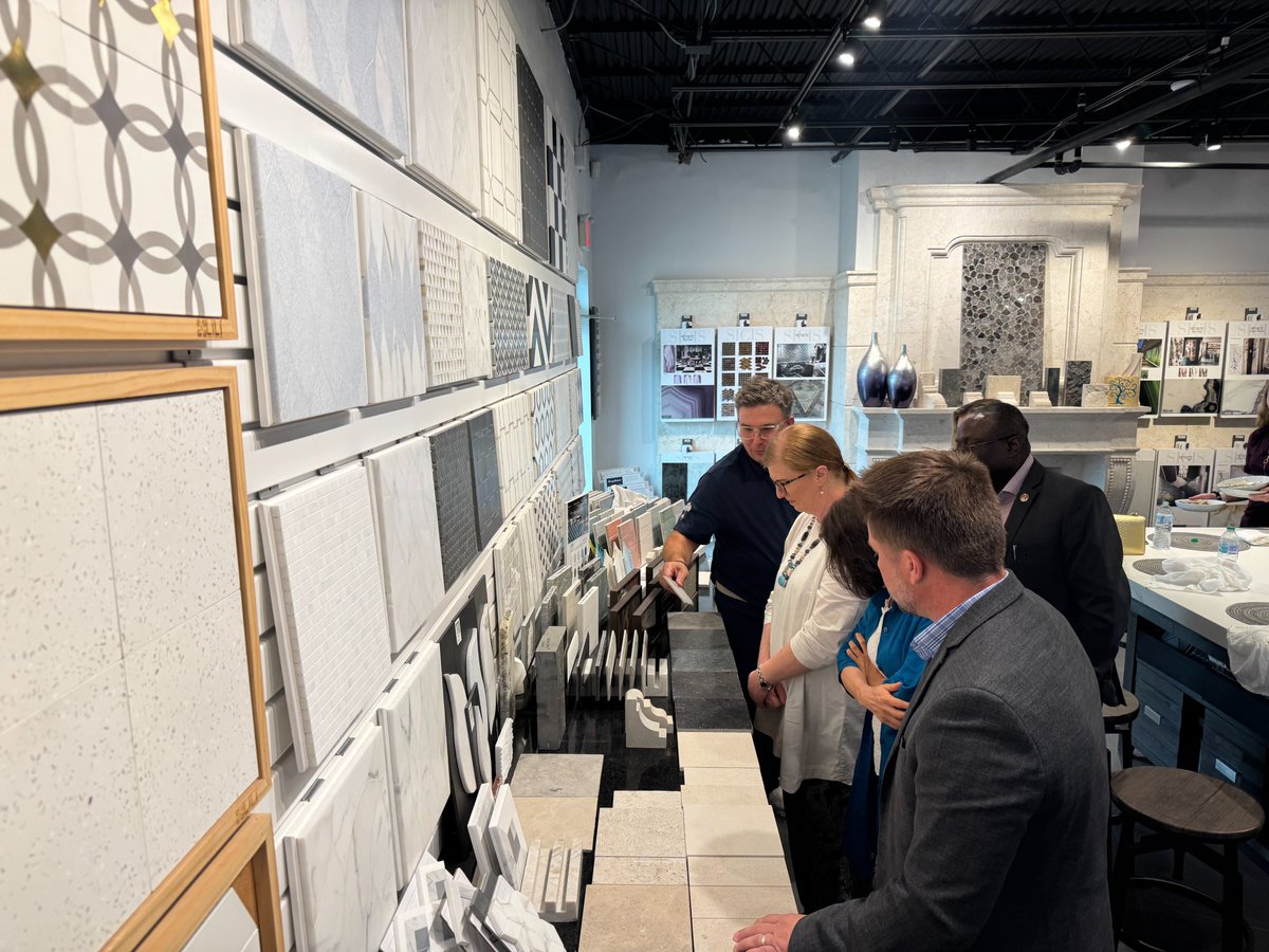 UFdcp's tweet photo. Huge thanks to 2016 DCP Ph.D. graduate James Antonucci Jr. and our friends at Stone Tile Group for hosting a fantastic tour this past week for @UFDCPDean, IND Chair Nam-Kyu Park, and SBE Director Lisa Platt. We loved the chance to connect and see your work! What a great visit! https://t.co/N5t9HBeFXH