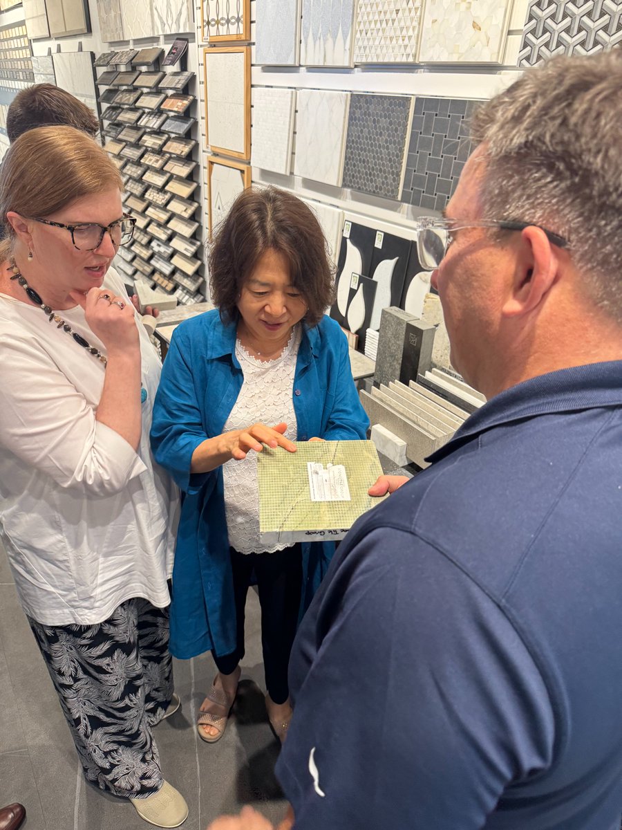 UFdcp's tweet photo. Huge thanks to 2016 DCP Ph.D. graduate James Antonucci Jr. and our friends at Stone Tile Group for hosting a fantastic tour this past week for @UFDCPDean, IND Chair Nam-Kyu Park, and SBE Director Lisa Platt. We loved the chance to connect and see your work! What a great visit! https://t.co/N5t9HBeFXH