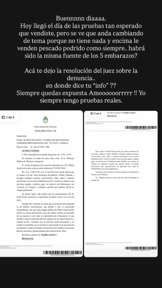 amoranimal2020's tweet photo. El juez "Considero que la petición es procedente" , que quiere decir? q le dio la derecha al reclamo planteado X Mauro Icardi. Q la señora busca la difamación publica cuando después reclama la cuota alimentaria, entonces esto afectaría al ingreso de dinero. CUERO VIEJO ENSOBRADA! https://t.co/GKZ8O4ab6W