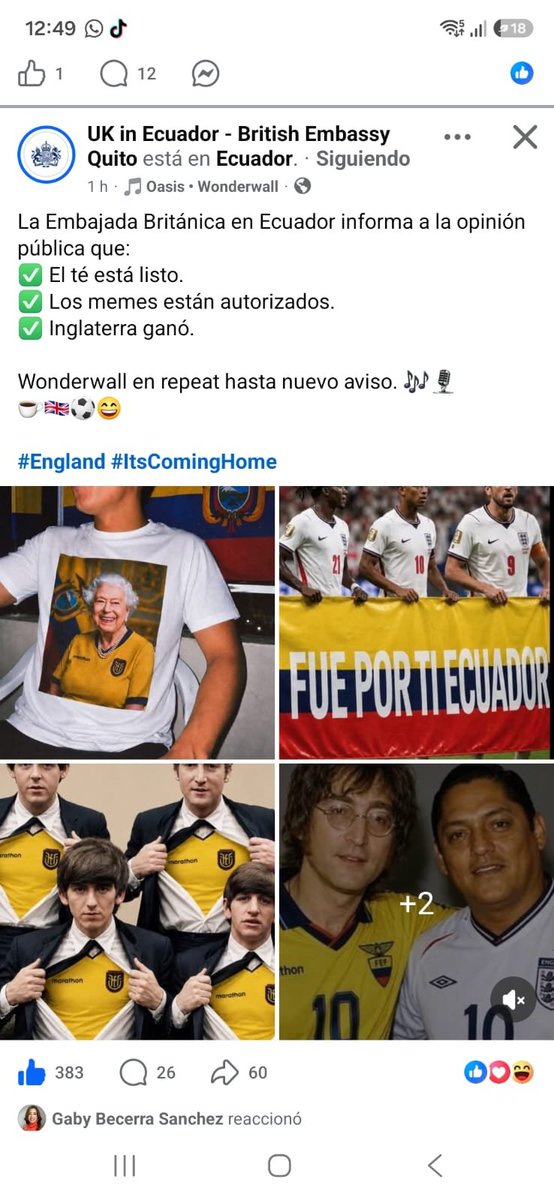 Vero_Barreiros's tweet photo. Jajajajajaa. Desde que estuvo acá el último embajador de Uk  en Quito, el súper simpático @HMACampbell, nosotros amamos Inglaterra, más ahora! Jajajajajajaja. https://t.co/LwODbItRlV