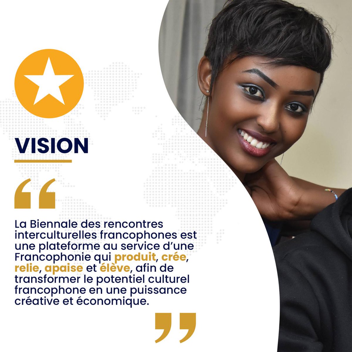JulianaLumb's tweet photo. Projet n°1 : La création d'une Biennale des rencontres interculturelles francophones

Cette initiative s'inscrit dans ma vision pour la Francophonie, que je développe dans mon ouvrage « Pour la Francophonie des peuples », qui sera bientôt disponible.

La Francophonie est cet espace où l'on partage une langue commune, le français, mais elle doit aussi devenir un espace où l'on construit l'avenir.

À travers cette Biennale, je porte une ambition claire : faire du français une langue qui produit, crée, relie, apaise et élève.

Ma vision est celle d'une Francophonie capable de transformer sa richesse culturelle en opportunités économiques, de rapprocher les peuples par le dialogue, de valoriser les industries culturelles et créatives, et de faire émerger une nouvelle génération de talents, d'idées et d'innovations.

La Biennale des rencontres interculturelles francophones incarne cette vision d'une Francophonie d'action, d'innovation et d'avenir.

#LumumbaOIF #Francophonie2026 #NouveauLivre #PourLaFrancophonieDesPeuples #BiennaleDesRencontresInterculturellesFrancophones