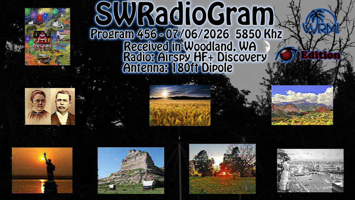 CadiereGerald's tweet photo. @SWRadiogram 456 07/06/2026
Monday|0800-0830 UTC
5850 kHz WRMI Florida
Received in Woodland, WA
@airspy_com #HF_Discovery #SDRsharp1922
180ft Dipole with @Nooelec 9:1 V2
Fldigi-4.2.10.05
text
https://t.co/QO7h9Ke4cW
IQ recording
https://t.co/AI7fJCjOT5 https://t.co/jgmC5QIVz5