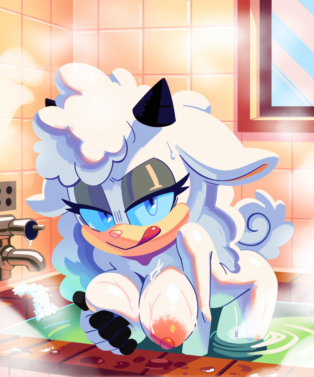 bonsoirdudensfw's tweet photo. Lanolin the Sheep and her tiny boss Jewel the Beetle both getting steamy in the shower. 🐑 🪲 #lanolinthesheep #jewelthebeetle ~ai https://t.co/JwUzsWnl7w