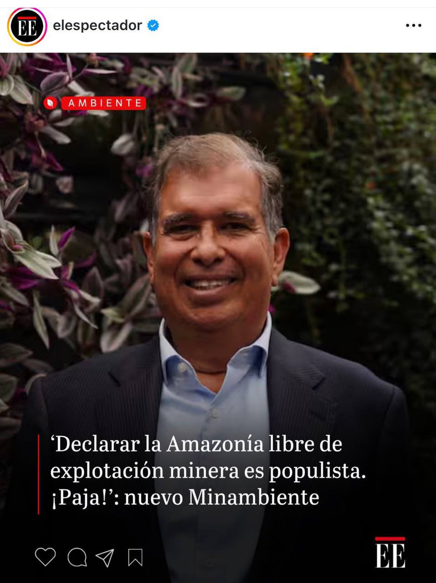 EsmeHernandezSi's tweet photo. ¿Populismo proteger la Amazonia? Este no parece el ministro de Ambiente, sino el gerente de una multinacional de minería e hidrocarburos. No solo quiere acabar con el Páramo de Santurbán, ahora va por el pulmón del mundo: la Amazonia.

Ante esta amenaza latente, solo nos queda organizarnos desde el Congreso y las calles. No vamos a permitir que destruyan a Colombia por unas monedas.