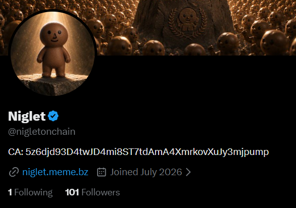 nigletonchain's tweet photo. We reached 100 followers on our main x page!

Appreciate you all for the support. 

Niglets 4 life. https://t.co/gLTK5ChUTN