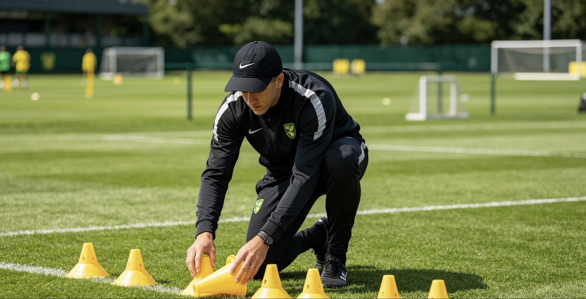 SpenceNCFC's tweet photo. Pre Season Fully complete great effort by everyone involved, Looking forward to the upcoming Season Can’t wait to manage this club from the dugout for a second season 💛💚 #NCFC #Spenceball #TheCanaries #Believe https://t.co/9I6qcWPdEW