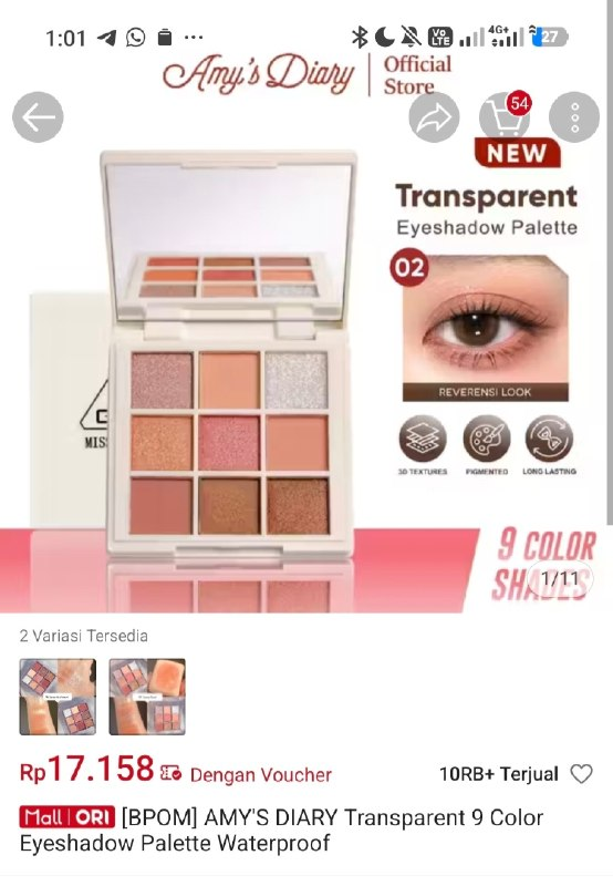 Bio_Lesson's tweet photo. 🔥 Amy's Diary Transparent 9 Color Eyeshadow Palette Rp17.158 • New

Waterproof, pigmented & long lasting ✨ 9 shades cantik!

Link: https://t.co/RzeGbgWtBv

Buruan lengkapi makeup lookmu! ⏰🔥

#EyeshadowPalette #AmysDiary #MakeupMurah
Jangan lupa follow untuk promo, info diskon dan kode voucher setiap harinya