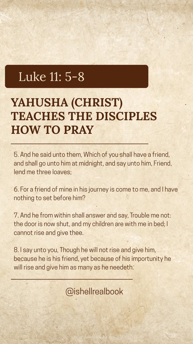 ishellrealbook's tweet photo. Pray and make your requests known to our Heavenly Father Yahuah in Yahusha name🙏 by Prayer and Supplication 🙌

John 16:23 (KJV)
“And in that day ye shall ask me nothing… whatsoever ye shall ask the Father in my name, he will give it you.”

Matthew 6 also talk about How to Pray https://t.co/n5xLdRGFAH