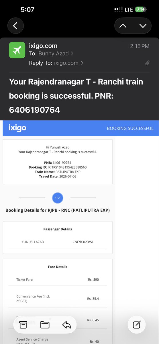 bunnyazad's tweet photo. @RailwaySeva This is the details https://t.co/GoTNu5qE3V