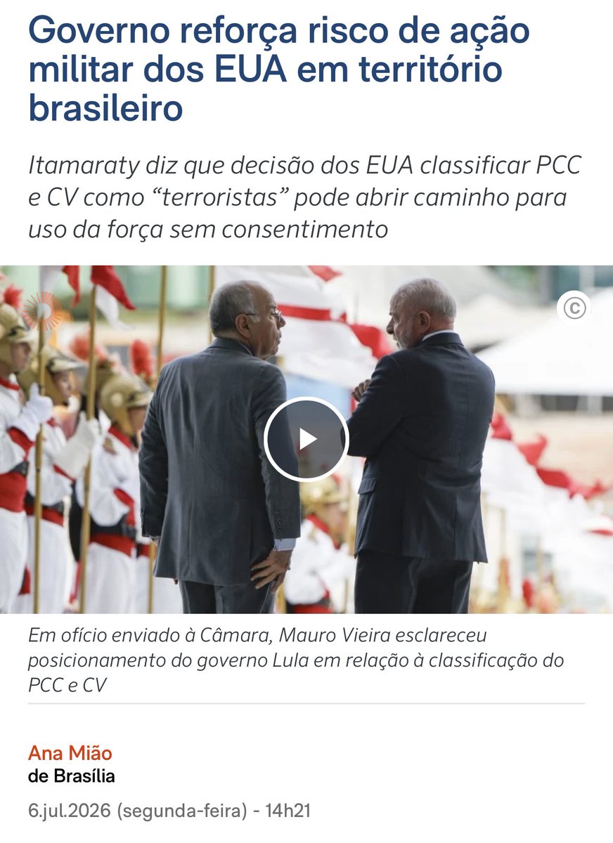 RafaelFontana's tweet photo. O maior risco do Brasil, na realidade, já está em andamento.

Trata-se da invasão chinesa e da consolidação de um regime totalitário engendrado pelo PT e instaurado por Lula em associação com o STF.

Assim como Maduro, resta a propaganda contra um suposto inimigo externo. https://t.co/IXrhrlOUO1