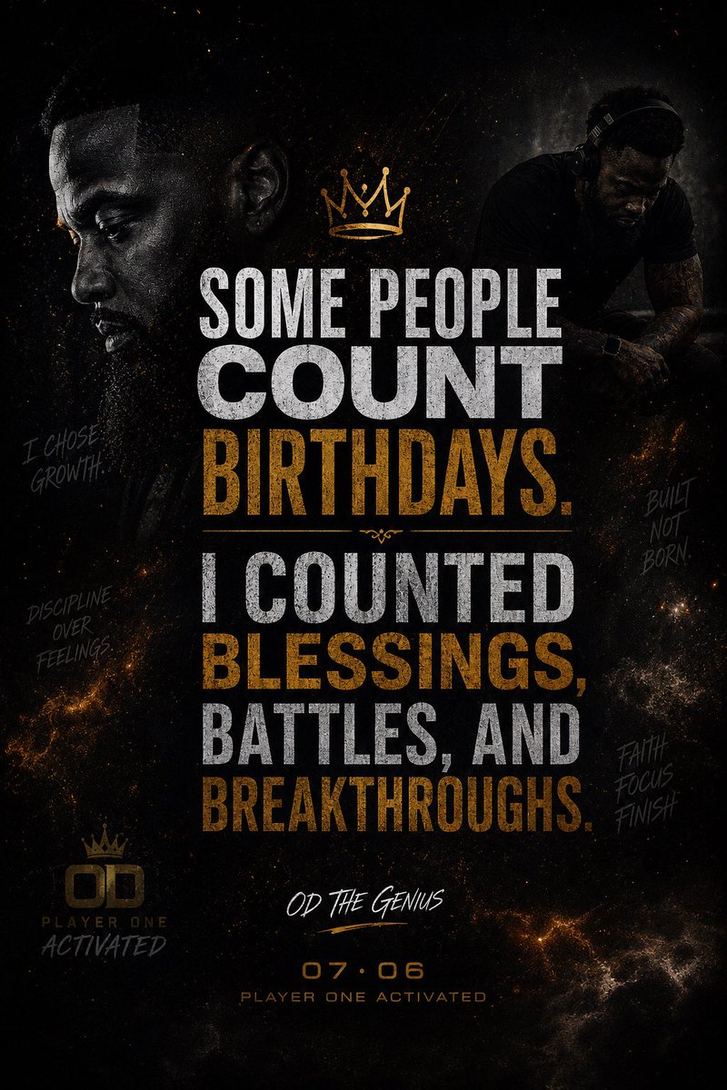 odaygerh's tweet photo. Built. Not Born.

The body changed.
The mindset changed.
The mission stayed the same.

Another level unlocked.
Happy birthday to me 
♋️🎮

👆🏾🔫
#CancerSeason
#PlayerOneActivated
#BangBangGang
#Birthday https://t.co/AcpksV7e0v