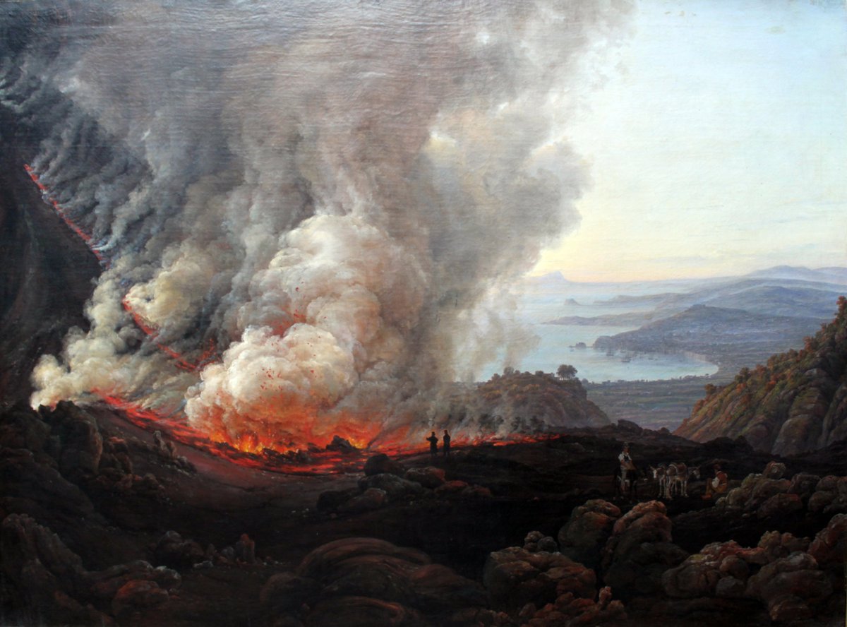 Tcolegoat's tweet photo. "Eruption of Vesuvius" - Johan Christian Dahl (1826) https://t.co/nJ8c7JngM1
