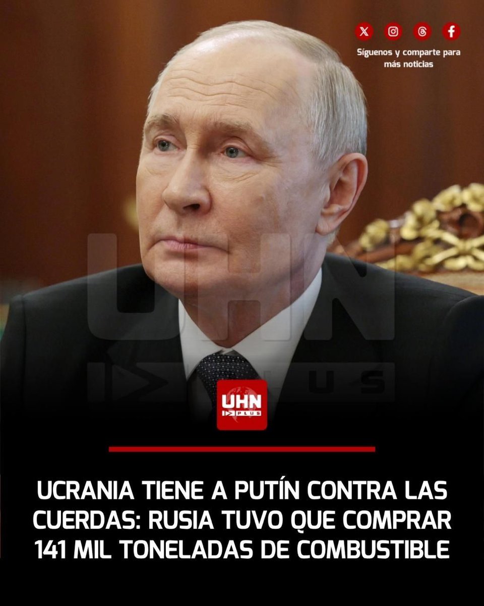 UHN_Plus's tweet photo. 🇷🇺🇺🇦‼️| Rusia enfrenta cada vez más problemas en su guerra contra Ucrania. En las últimas horas se confirmó que Rusia tuvo que importar 141 mil toneladas de combustible tras atravesar una aguda crisis por los ataques ucranianos. La importación de junio supone un total 2.4 veces más que en el último mayo. Por su parte, Kiev continúa con los bombardeos a la infraestructura petrolera rusa.