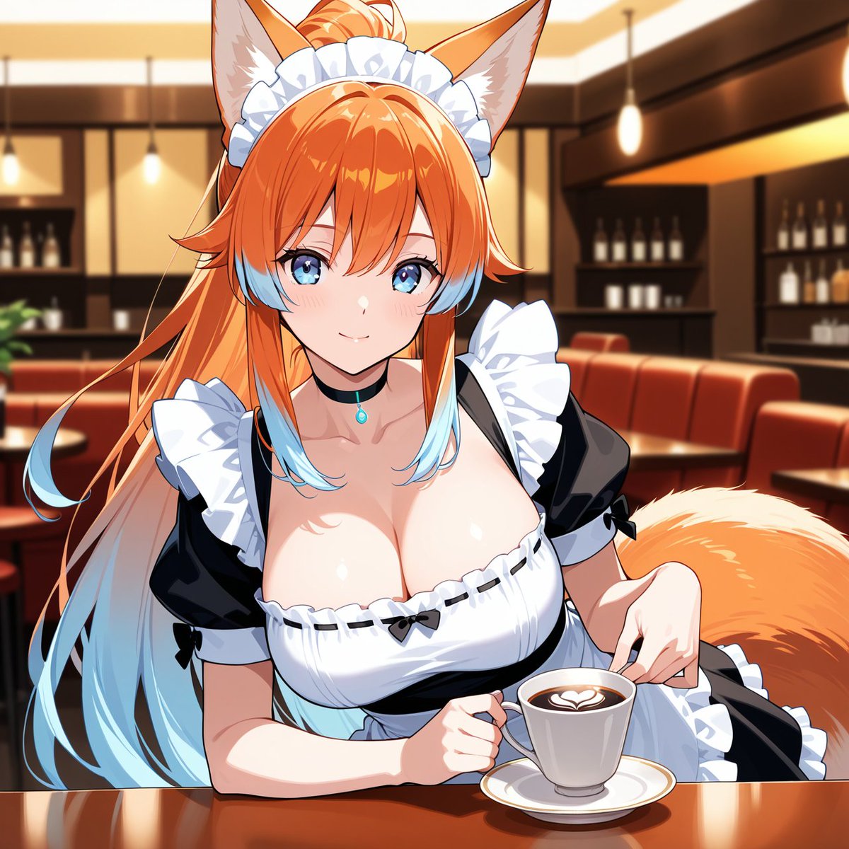 AIFoxbeing's tweet photo. QT ~ Your Maid X QT ~ Your Coffee First
TFTT @Chrisis_AI 

I´ll gladly serve you the best coffee i can do!
Please tell me if you have any other wishes~

Open Invite~

#AIart #AIイラスト https://t.co/TzFXD3nDEq