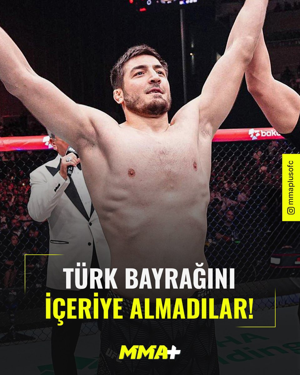 MMAPlusOfficial's tweet photo. AbdulRakhman Yakhyaev, UFC Bakü kartındaki maçı sonrası yayınlanan belgeselde:  

"Türk bayrağı bunca vakit yanımdaydı, ama içeriye almama izin vermediler."  

Kaynak : HiQ Youtube https://t.co/MG7cXOThGN