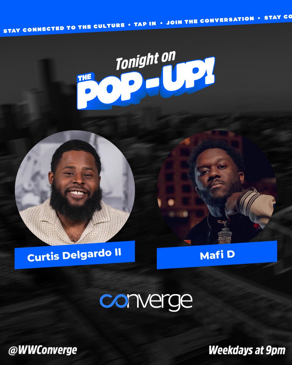 WWConverge's tweet photo. #ThePopUp - Cuddy and Mafi D are back in the building! Tonight at 9 p.m. on The Pop-Up!, host The Big O (@Omarisal) is joined by Converge family and artist manager Curtis “Cuddy” Delgardo II, alongside rapper Mafi D to chop it up about the state of the Northwest’s music scene, their recent trip to New York City, and the upcoming 206 & Park Showcase happening August 8th. 

Tune in to The Pop-Up! weeknights at 9 p.m. on the Converge Media YouTube channel: https://t.co/uNGFBk7URp.

#WWConverge #ThePopUp #BlackMediaMatters