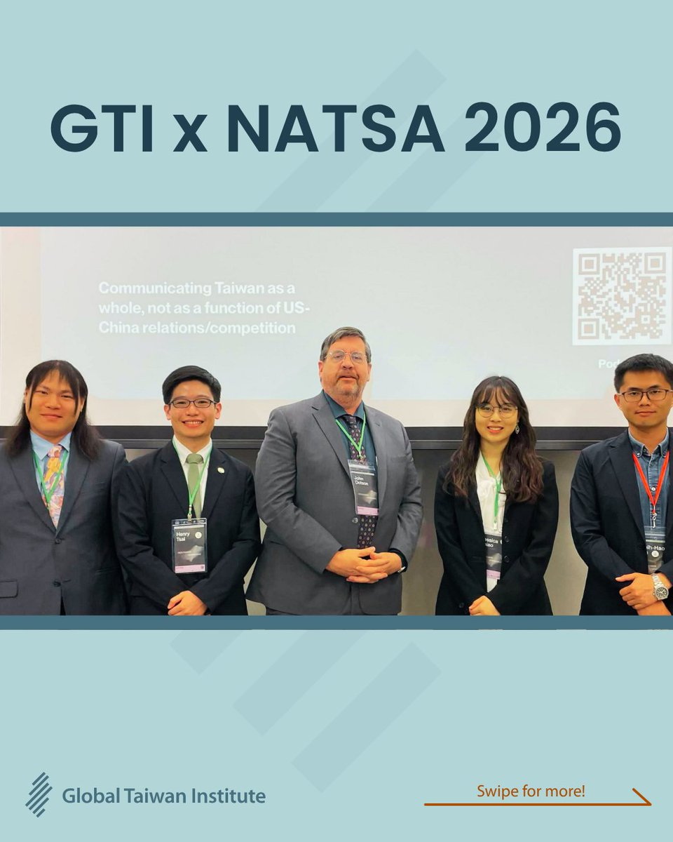 globaltaiwan's tweet photo. 🤝 #GTI x #NATSA 2026! From June 26-28, GTI joined NATSA's 31st Annual Conference. 🎤 John Dotson, Yuchen Lee, and Jessica Shiao featured in panels on Taiwan policy, disinformation, and career survival guides. https://t.co/w0RuHORjdP