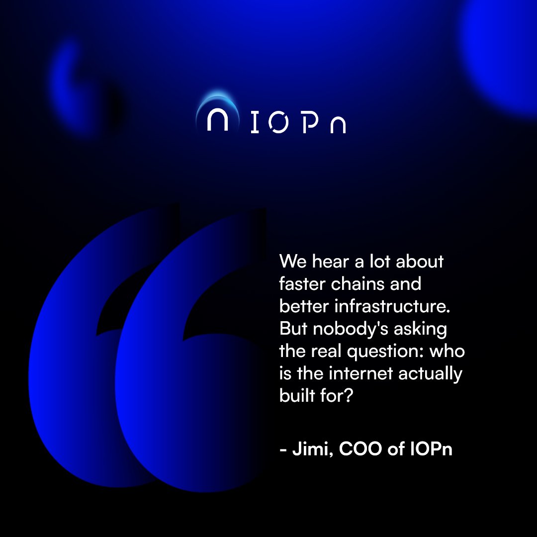 IOPn_io's tweet photo. Faster chains. Better infrastructure. Lower fees.

None of it matters if the internet isn't built for the people using it.

That's the entire thesis.

Go deeper → https://t.co/nL1LpWj00L

Accelerate ⋂
