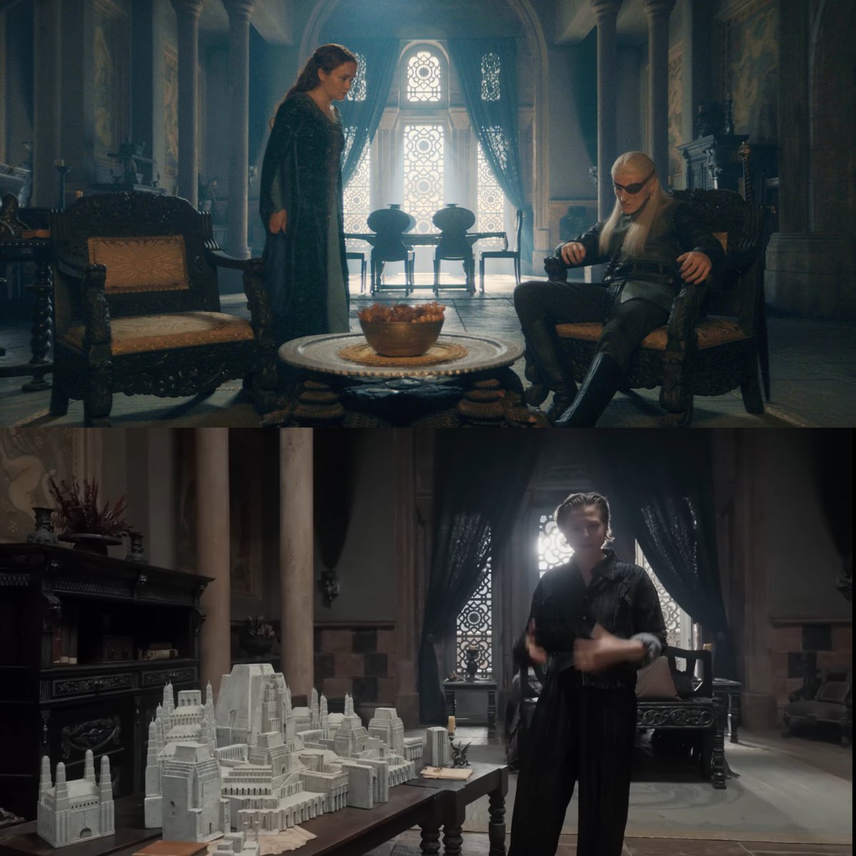 rhaenicentfiles's tweet photo. 🚨| Rhaenyra has completely redecorated the King’s chambers, adding new armchairs, the old Valyria model, a desk and a new bed after being unable to sleep in the bed where Viserys died. https://t.co/B0eRP3fx0r