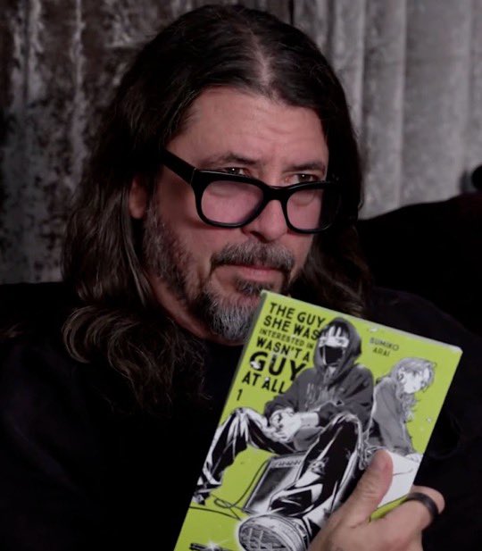 ToonHive's tweet photo. Dave Grohl says Kurt Cobain would’ve loved the manga ‘The Guy She Was Interested In Wasn’t a Guy at All.’

The upcoming anime adaptation will feature ‘Breed’ by Nirvana as its opening theme. https://t.co/0XdijztxSM