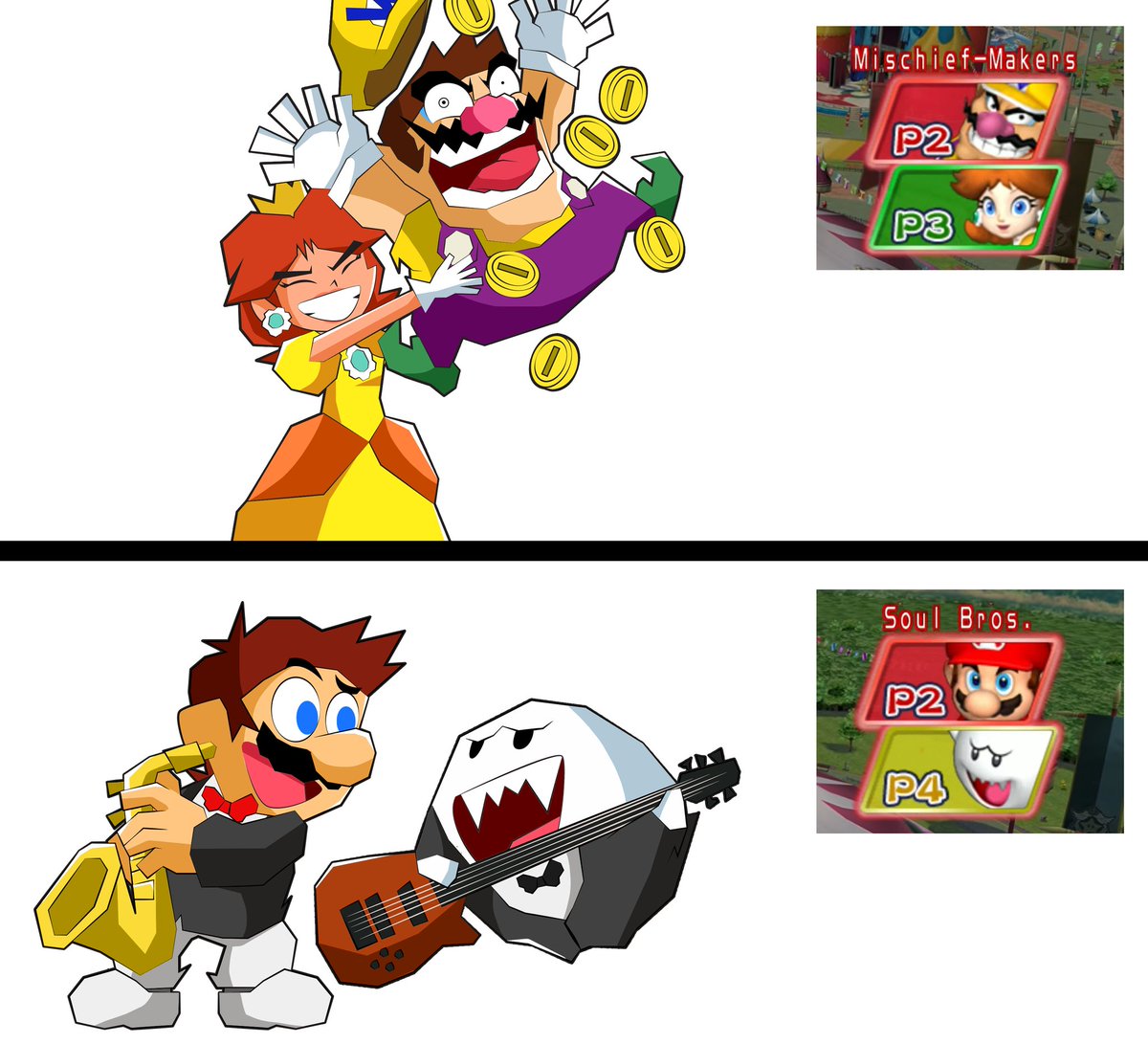 eternalflamebry's tweet photo. A hot minute of Mario Party Teams https://t.co/fJ6CXmx0Zt