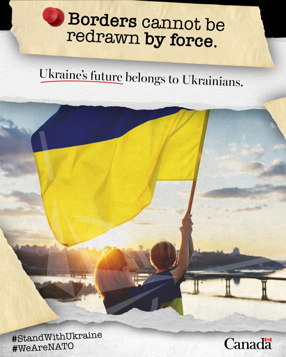 Borders cannot be redrawn by force. 
Ukraine's future belongs to Ukrainians. 
#StandWithUkraine #WeAreNATO